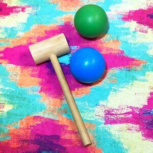 MALLET AND BALLS TOY STRESS RELIEF ANXIETY CALM MEDITATION NOVELTY FIDGET